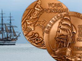 amerigo vespucci tour mondiale world tour marina navy italia italy medaglia medal