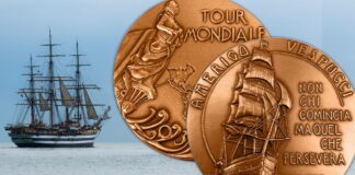 amerigo vespucci tour mondiale world tour marina navy italia italy medaglia medal