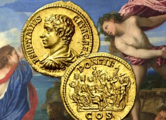 aureo di geta caracalla settimio severo bacco arianna mitologia propaganda pantera roma impero