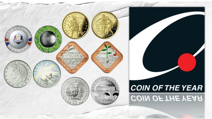 coin of the year monete italiane candidate nomination premi euro oro argento bimetallo