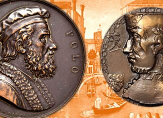 marco polo medaglie ritratto vita viaggi milione oriente esplorazioni medioevo india cina asia