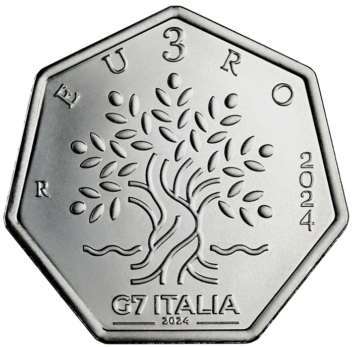 moneta a sette lati italian presidenza g7 argento 3 euro emanuele ferretti ipzs mef