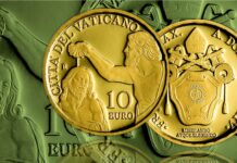 10 euro battesimo 2024 moneta oro patrizio daniele papa francesco vaticano