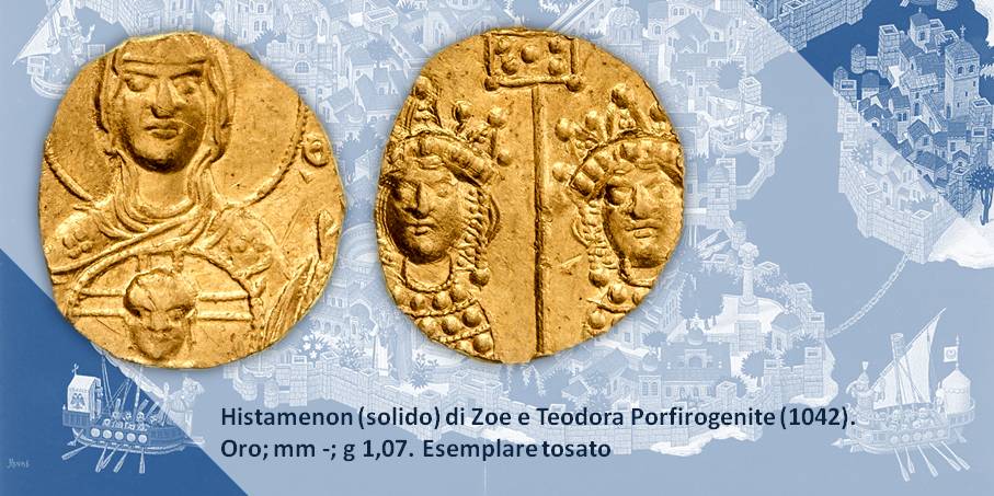 impero bizantino zoe teodora potere monete numismatica oro histamenon ritratto numismatica cristo madonna