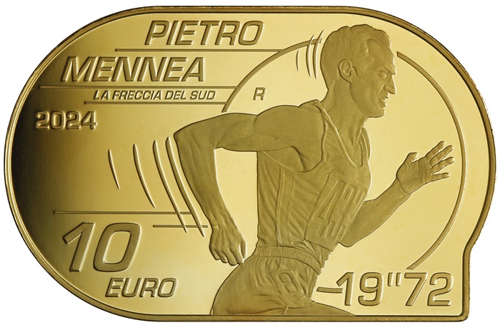 pietro mennea moneta euro ipzs mef atletica roma 2024 olimpiadi oro record