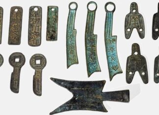 monete cinesi vanga coltello chiave naso formica cash bronzo