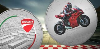 monete ducati italia ipzs 5 euro argento antonio vecchio 916 cucciolo panigale motori sport motogp