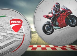 monete ducati italia ipzs 5 euro argento antonio vecchio 916 cucciolo panigale motori sport motogp