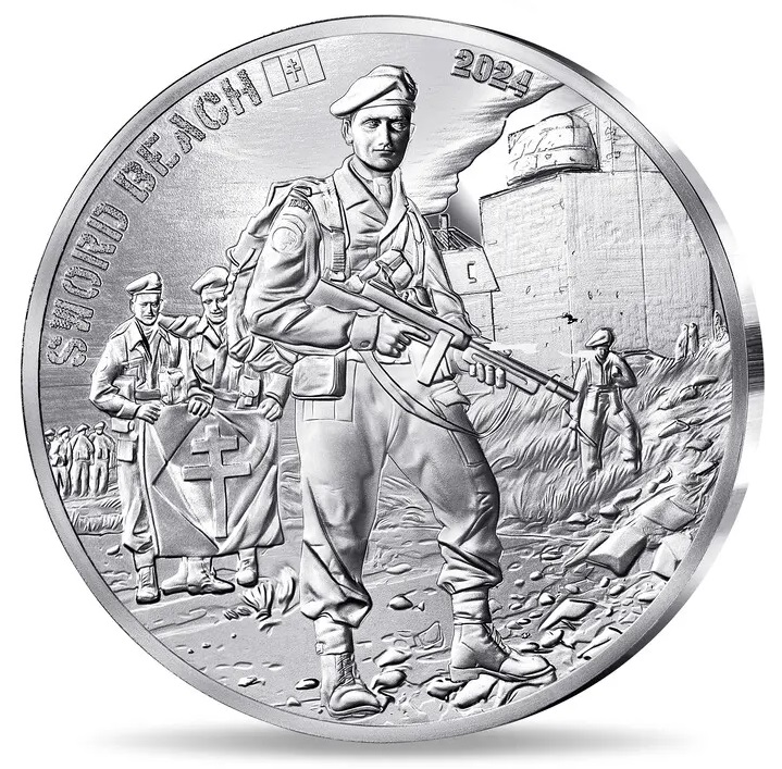 d-day normandia 1944 francia usa gran bretagna canada sbarco guerra nazismo monete monnaie de paris oro argento medaglia