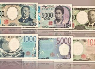 tre nuove banconote del giappone yen tokio denaro moneta valuta numismatica ritratti sicurezza falsificazione