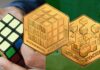 cubo di rubik giocattolo rompicapo toy moneta esagono ungheria nordic gold numismatica collezione