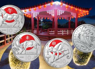 capra cavallo e scimmia monete euro san marino calendario cinese numismatica collezione