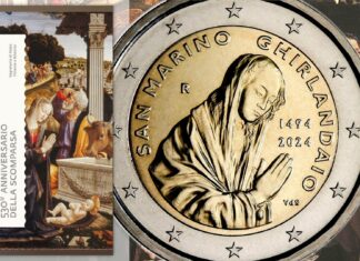 2 euro ghirlandaio di san marino cappella sassetti adorazione dei pastori arte pittura rinascimento firenze bellezza vergine