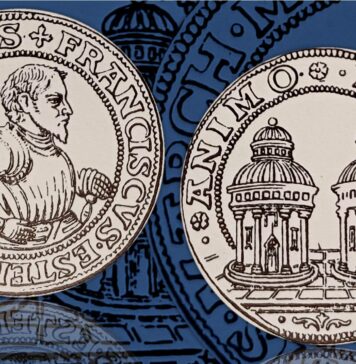 pari animo doppia oro moneta francesco este massa lombarda rarità numismatica virtù onore