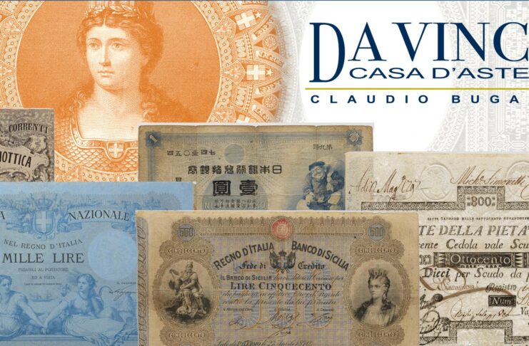da vinci aste banconote cartamoneta scripofilia biglietti monete libri numismatica claudio bugani lire scudi euro yen dollari rubli filigrana valore rarità
