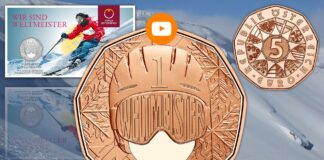 sport inveranali sci slittino ciaspole fondo trekking austria euro moneta valore vienna argento rame campione