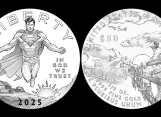 supereroi sulle monete usa batman superman wonder woman oro dollaro numismatica comics fumetti cartoon marketing novità oro argento medaglie