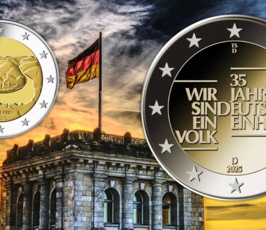 2 euro di germania 2025 moneta saarland saar riunificazione muro di berlino guerra fredda wir sind ein volk collezione numismatica