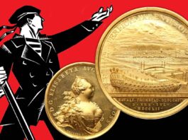 città fortezza di konstadt russia san pietroburgo mar baltico rivolazuone cantieri navali marina russa medaglie oro argento bronzo numismatica