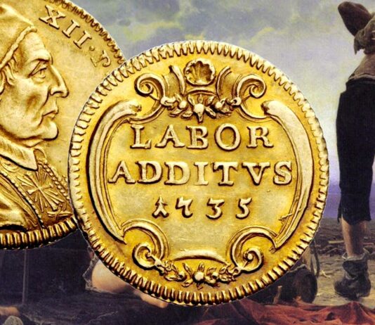aumentato il lavoro moneta oro scudo stato della chiesa papa clemente numismatica rarità agricoltura cibo carestia riforme campi cibo