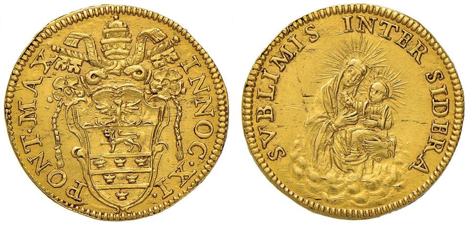 innocenzo xi odescalchi papa beato roma santa maria ai monti chiesa icona fede anno santo giubileo madonna santi rarità numismatica valore oro argento