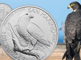oncia d argento falco pellegrino san marino bullion 5 euro valore investimento successo poste investimento metallo prezioso