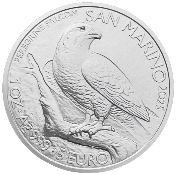 oncia d argento falco pellegrino san marino bullion 5 euro valore investimento successo poste investimento metallo prezioso