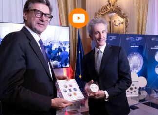 collezione numismatica italia 2025 euro monete ipzs mef giancarlo giorgetti francesco soro paolo perrone myrta merlino video oro argento lamborghini campari renato zero milano cortina giubileo amerigo vespucci michelangelo