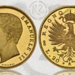 20 lire 1908 aquila sabauda numismatica asta italia san marino unica campione museo della zecca collezione reale oro rarità assoluta valore euro 150.000