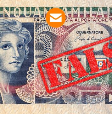 50.000 lire volto di donna banconota cartamoneta banca d'italia falso falsari gerardo vendemia expertise collezione monete medaglie numismatica