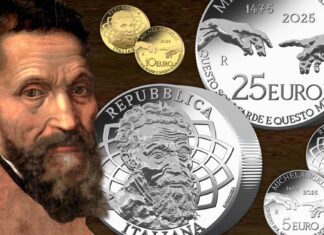 monete per michelangelo buonarroti maestro pittura scultura rinascimento arte euro ipzs oro argento record primato chilogrammo uliana pernazza
