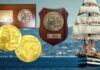 tour mondiale vespucci amerigo nave scuola marina minitare medaglia crest anello picchini baralcchi numismatica oro argento bronzo collezione memorabilia