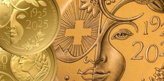 100 franchi vreneli 1925 2025 centenario moneta oro svizzera zecca berna chiara principer artista coin designer world money fair tiratura limitata rarità numismatica capolavoro