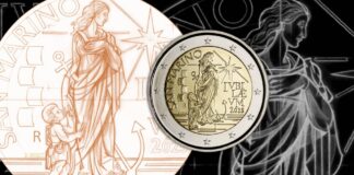 2 euro giubileo sammarinesi moneta gabriele di maulo speranza spes anno santo papa francesco novità arte stella croce fede numismatica