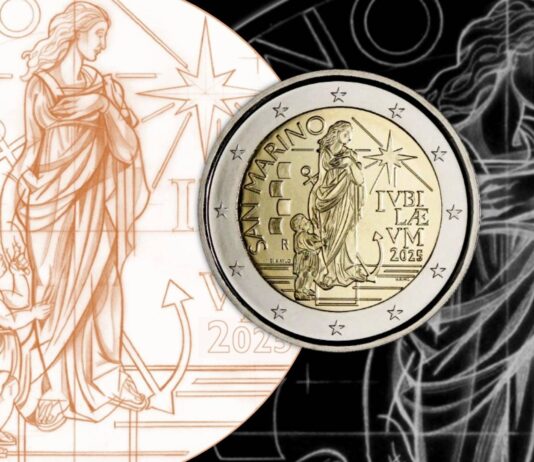 2 euro giubileo sammarinesi moneta gabriele di maulo speranza spes anno santo papa francesco novità arte stella croce fede numismatica