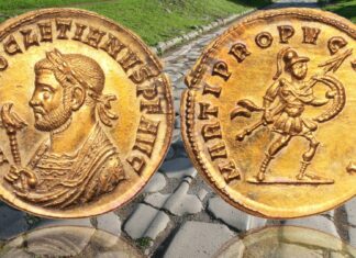aureo di diocleziano moneta oro rarissima siscia 65.000 euro asta collezione numismatica imperatore marte