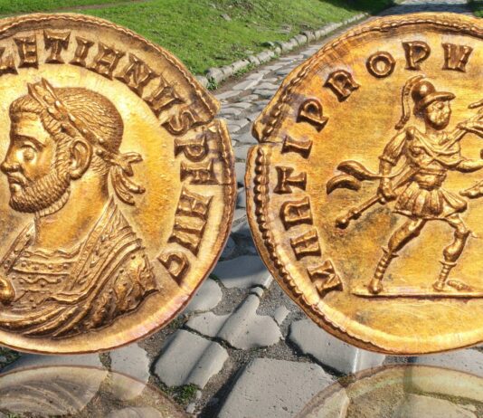 aureo di diocleziano moneta oro rarissima siscia 65.000 euro asta collezione numismatica imperatore marte