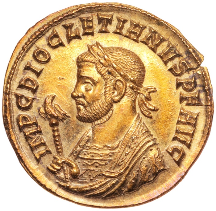 aureo di diocleziano moneta oro rarissima siscia 65.000 euro asta collezione numismatica imperatore marte