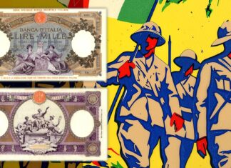 africa orientale italiana impero benito mussolini duce fascismo lire banconote cartamoneta serie speciale aoi tallero maria teresa monete circolazione banca d'italia