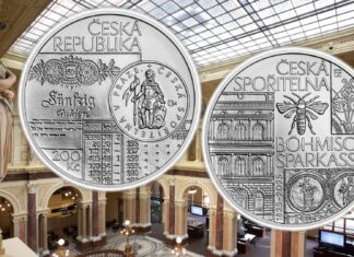 cassa di risparmio repubblica ceca boemia moravia praga 200 corone argento collezione numismatica
