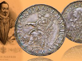 doppio carlino del bonzagni giulio iii papa ciocchi del monte moneta estrema rarità asta art-rite concordia ritratto