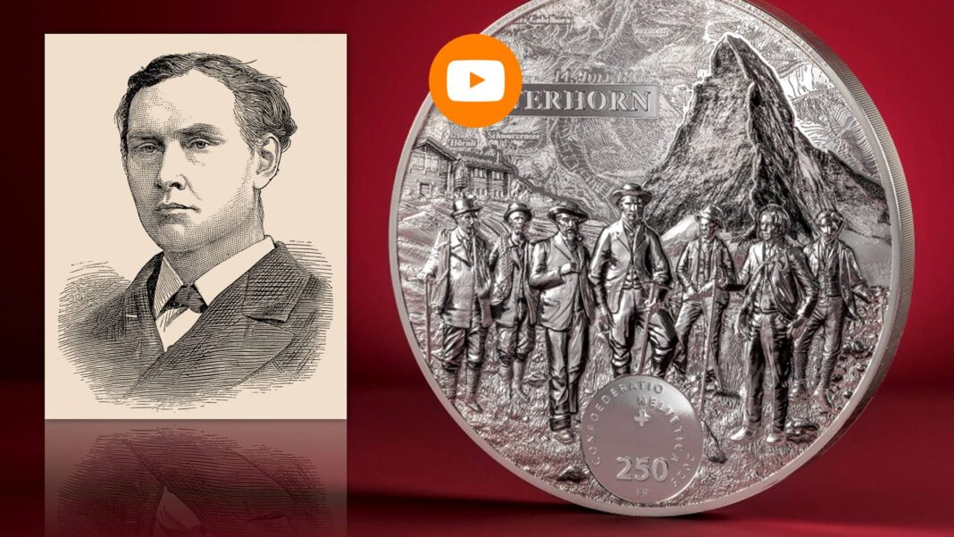moneta per il cervino cit svizzera 250 franchi due chili argento record altorilievo mattehorn ascsa alpinismo 1865 numismatica edizione limitata