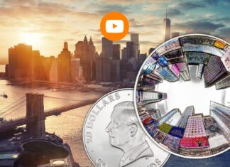 new york la grande mela moneta cit coin invest argento times square fisheye collezione numismatica
