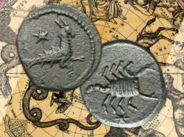 il capricorno e lo scorpione segni zodiaco oroscopo imperatore roma augusto tiberio adozione numismatica moneta cipro rarità collezione
