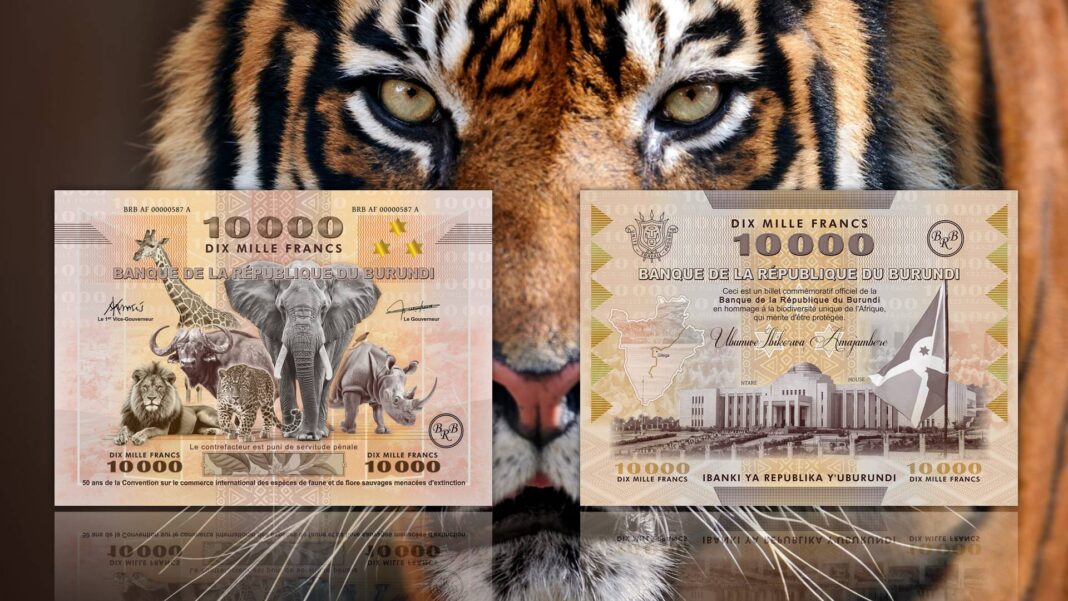 banconota più grande del mondo burundi 10000 franchi flora fauna estinzione numismatica speciale collezione rarità guinness world record