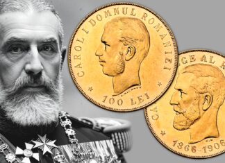 monete a due teste carlo di romania 1906 oro argento unione monetaria latina leu ritratto doppio numismatica rarità valore