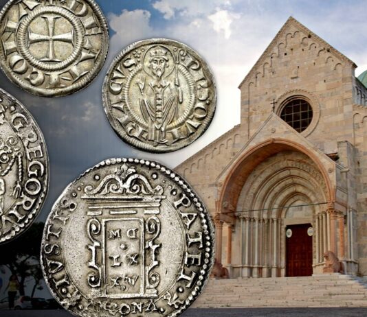 zecca di ancona monete sedi palazzo chiesa fontana marche moneta monete grosso denaro testone baiocco numismatica