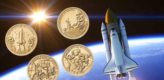 dollari innovazione usa monete dollaro michigan texas arkansas florida space shuttle ford automotive us navy numismatica
