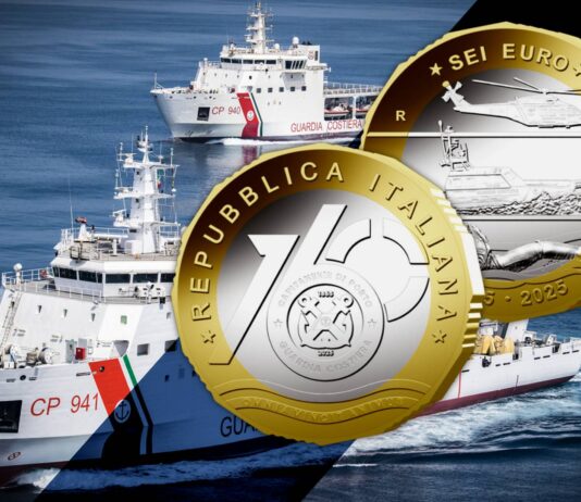 capitanerie di porto guardia costiera moneta ipzs 6 euro bimetallica collezione numismatica 2025 marta bonifacio soccorso mare protezione migranti
