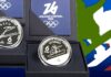 sport e località olimpiche milano cortina 2026 olimpiadi invernali sci salto snowbaord livigno predazzo oncia 6 euro argento moneta ipzs proof tiratura limitata numismatica collezione